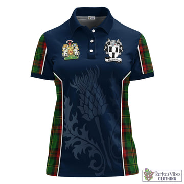 Blackstock Hunting Tartan Women's Polo Shirt with Family Crest and Scottish Thistle Vibes Sport Style