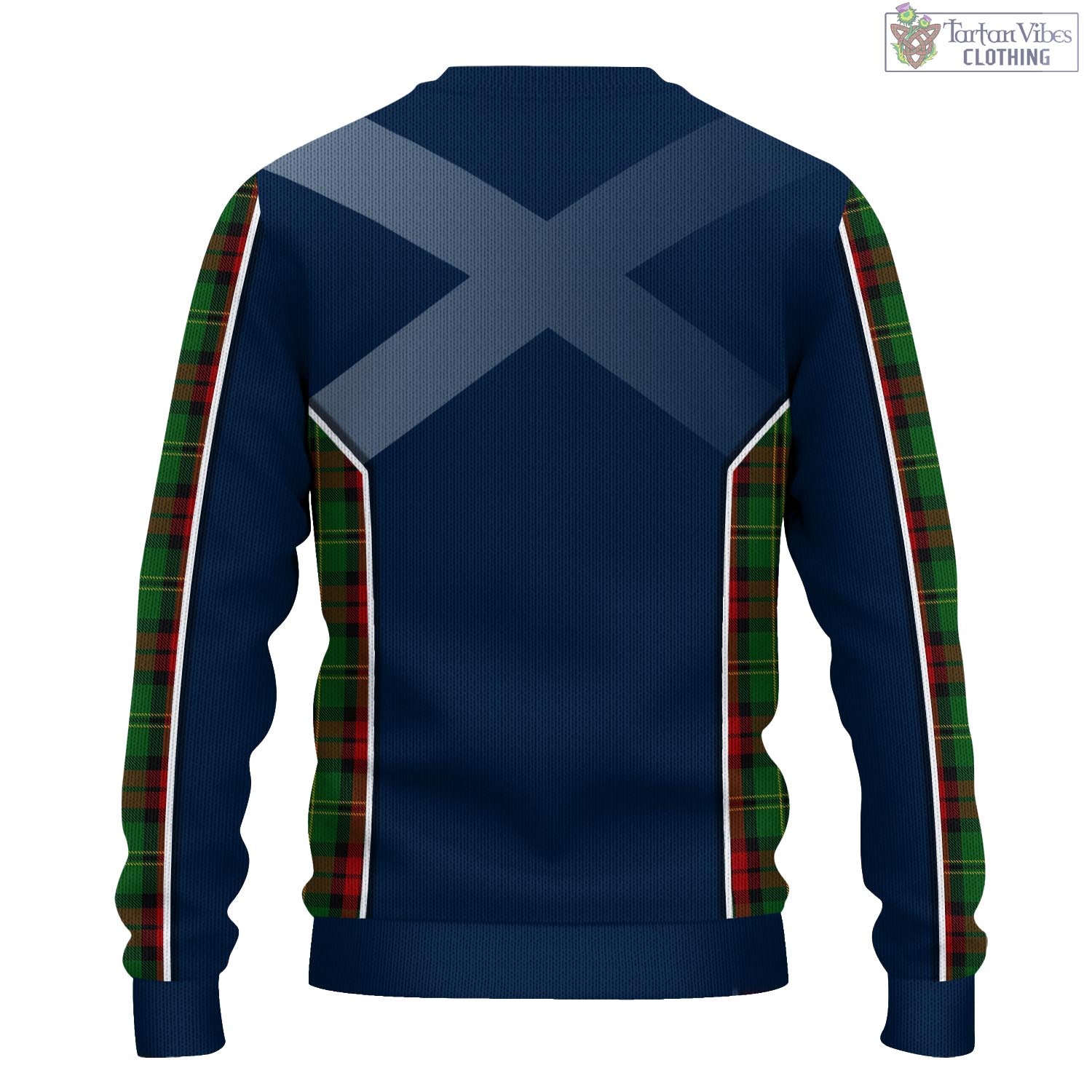 Tartan Vibes Clothing Blackstock Hunting Tartan Knitted Sweatshirt with Family Crest and Scottish Thistle Vibes Sport Style