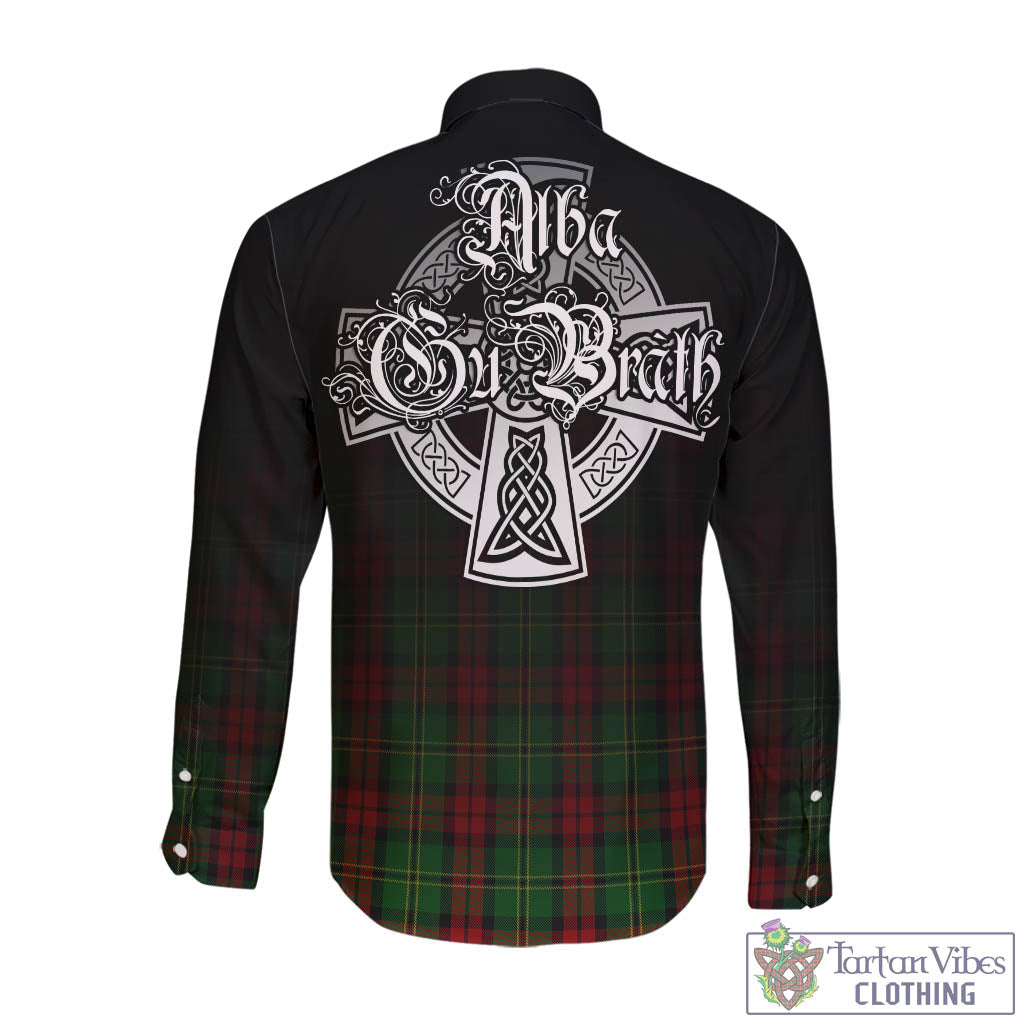 Tartan Vibes Clothing Blackstock Hunting Tartan Long Sleeve Button Up Featuring Alba Gu Brath Family Crest Celtic Inspired