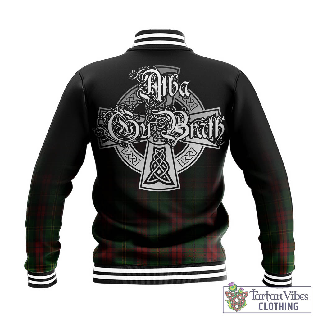 Tartan Vibes Clothing Blackstock Hunting Tartan Baseball Jacket Featuring Alba Gu Brath Family Crest Celtic Inspired