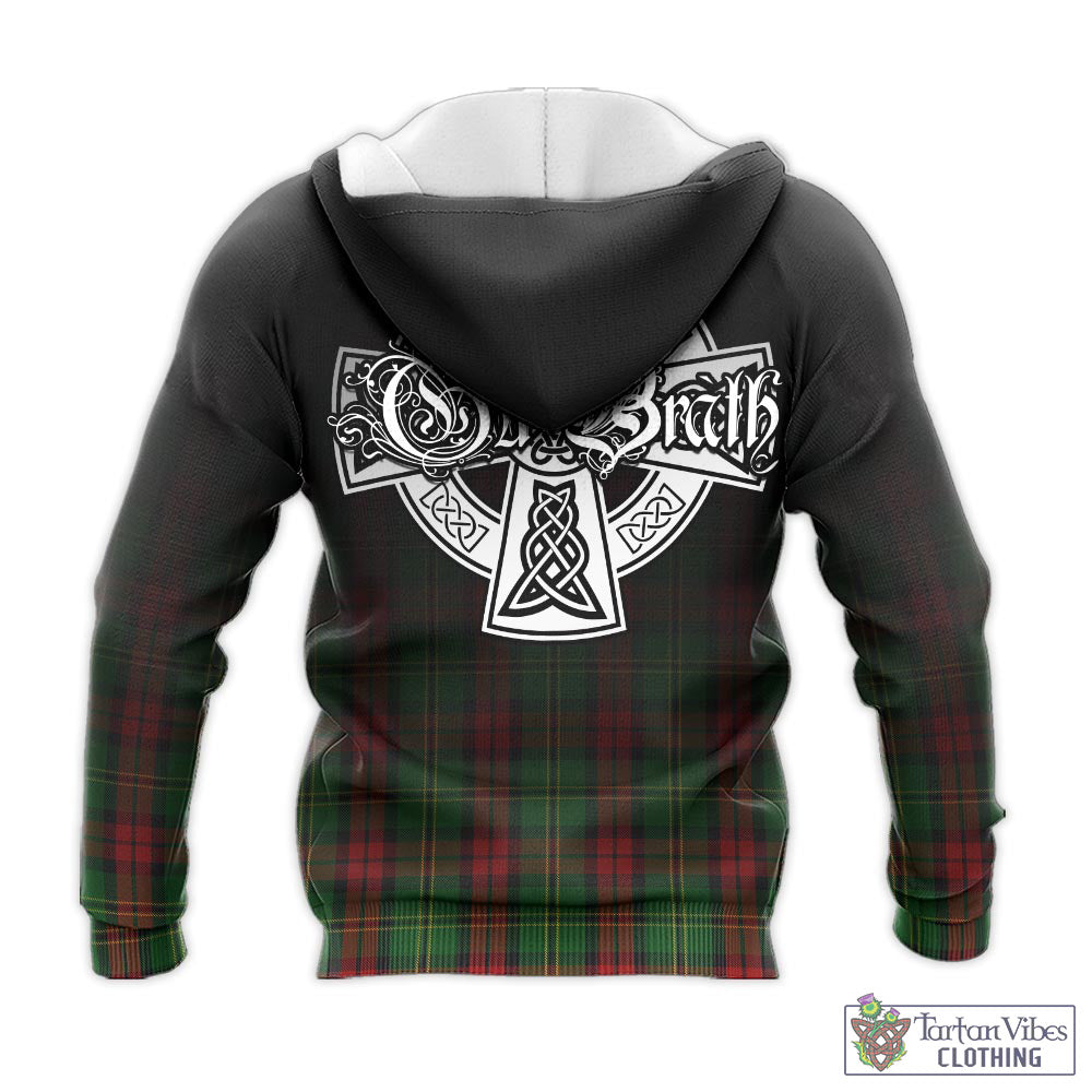 Tartan Vibes Clothing Blackstock Hunting Tartan Knitted Hoodie Featuring Alba Gu Brath Family Crest Celtic Inspired