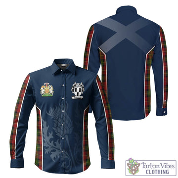 Blackstock Red Dress Tartan Long Sleeve Button Up Shirt with Family Crest and Scottish Thistle Vibes Sport Style