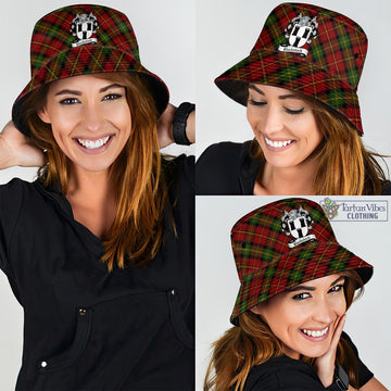 Blackstock Red Dress Tartan Bucket Hat with Family Crest