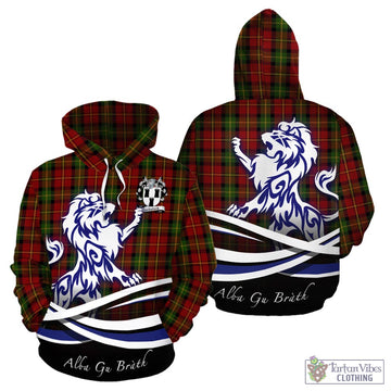 Blackstock Red Dress Tartan Hoodie with Alba Gu Brath Regal Lion Emblem