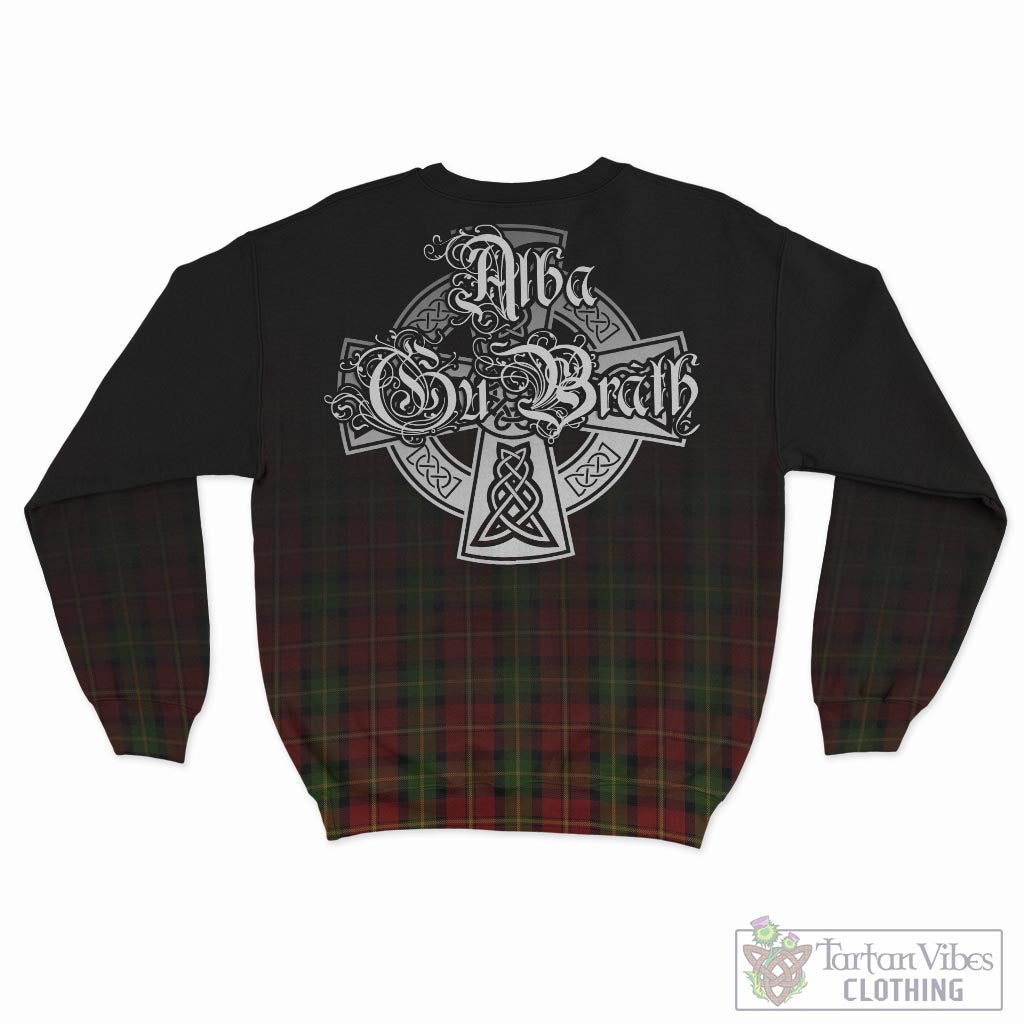 Tartan Vibes Clothing Blackstock Red Dress Tartan Sweatshirt Featuring Alba Gu Brath Family Crest Celtic Inspired