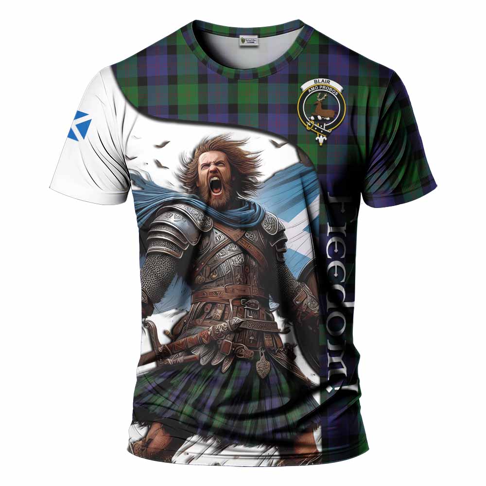 Blair Crest Tartan T-Shirt Inspired by the Freedom of Scottish Warrior