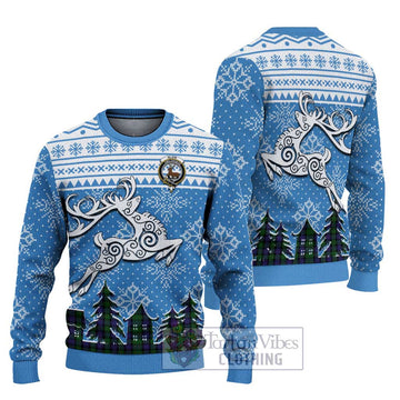 Blair Clan Christmas Ugly Sweater with Tartan and Celtic Reindeer Style