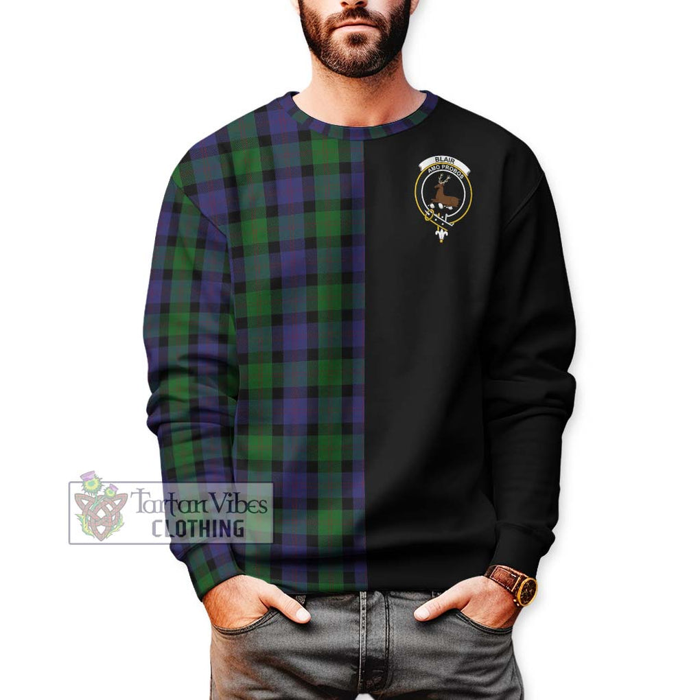 Blair Tartan Sweatshirt with Family Crest and Half Of Me Style Unisex - Tartanvibesclothing Shop