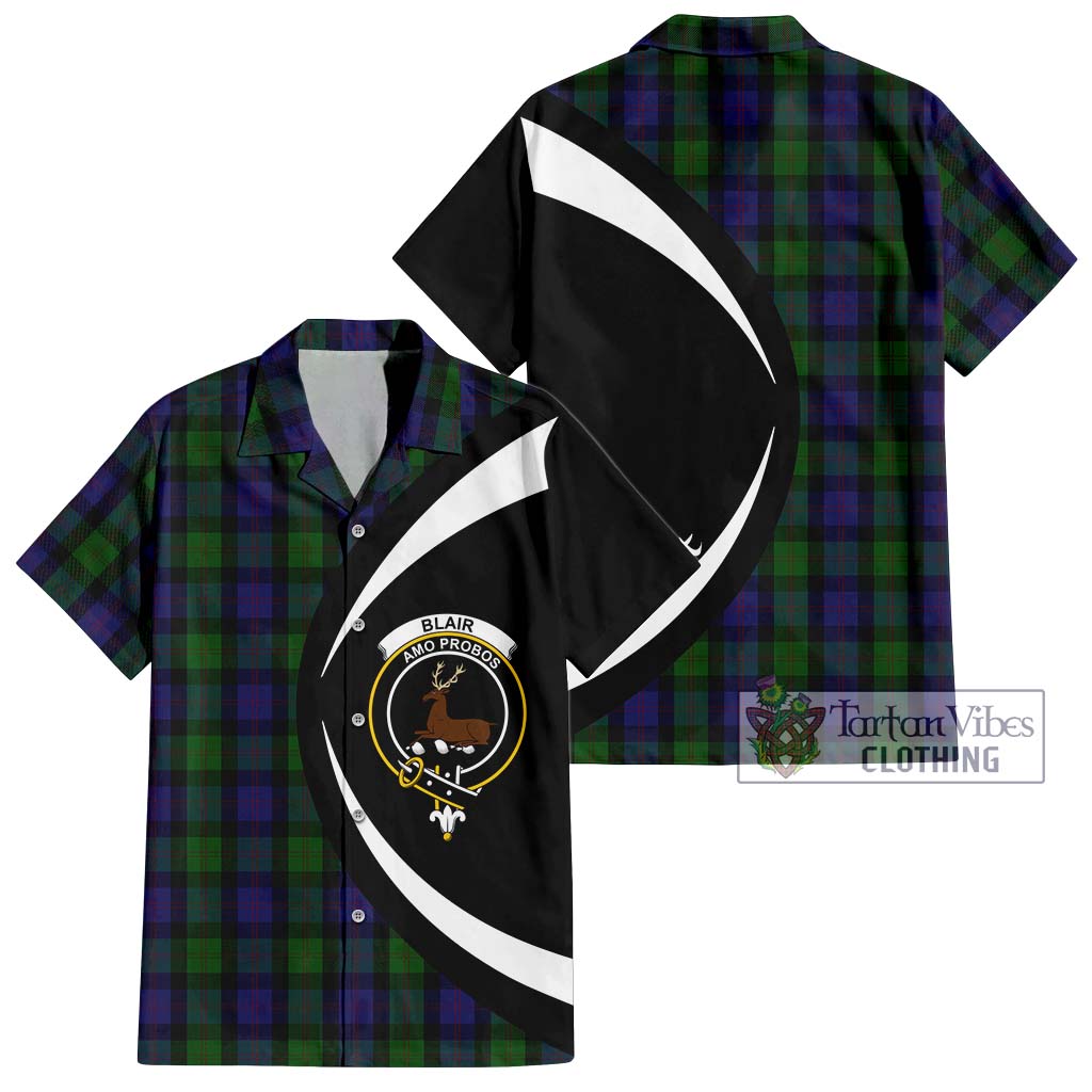 Blair Tartan Short Sleeve Button Up with Family Crest Circle Style Kid - Tartan Vibes Clothing