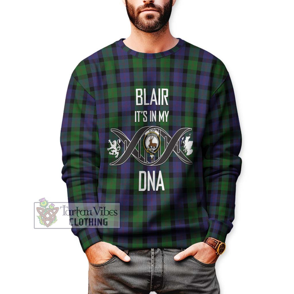 Blair Tartan Sweatshirt with Family Crest DNA In Me Style Unisex - Tartanvibesclothing Shop