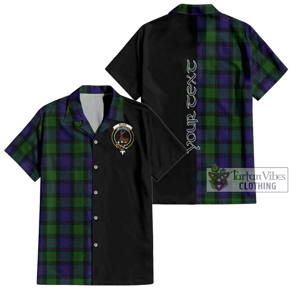 Blair Tartan Short Sleeve Button Shirt with Family Crest and Half Of Me Style Kid - Tartanvibesclothing Shop