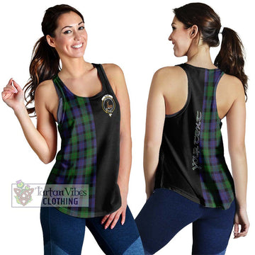 Blair Tartan Women's Racerback Tanks with Family Crest and Half Of Me Style