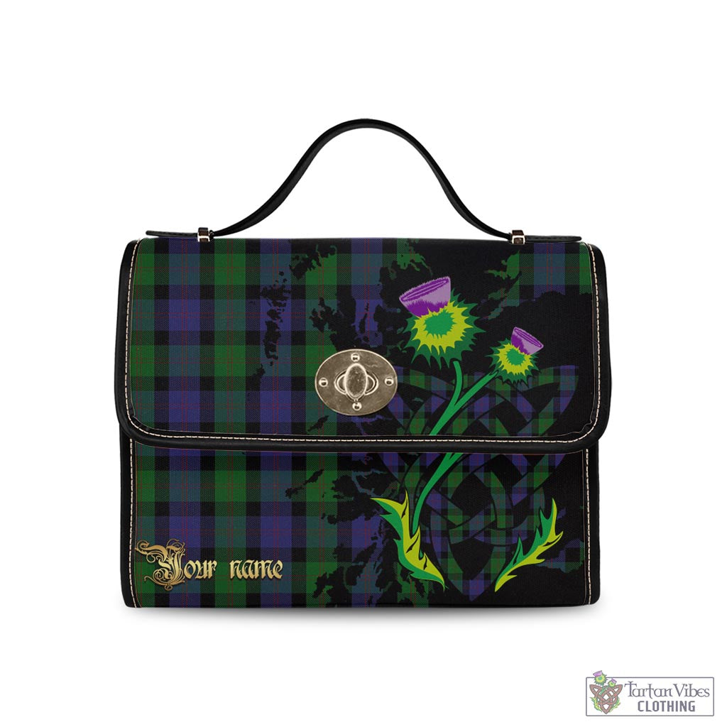 Tartan Vibes Clothing Blair Tartan Waterproof Canvas Bag with Scotland Map and Thistle Celtic Accents