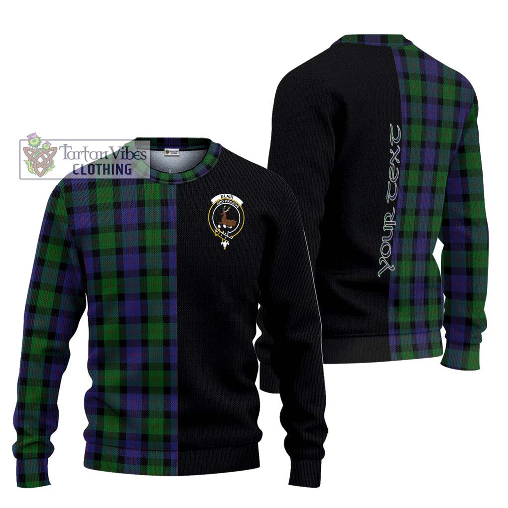 Blair Tartan Knitted Sweater with Family Crest and Half Of Me Style Unisex - Tartanvibesclothing Shop