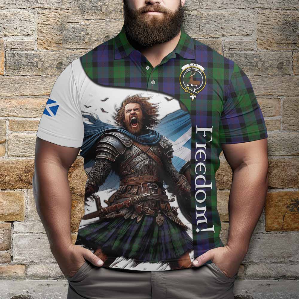 Tartan Vibes Clothing Blair Crest Tartan Polo Shirt Inspired by the Freedom of Scottish Warrior