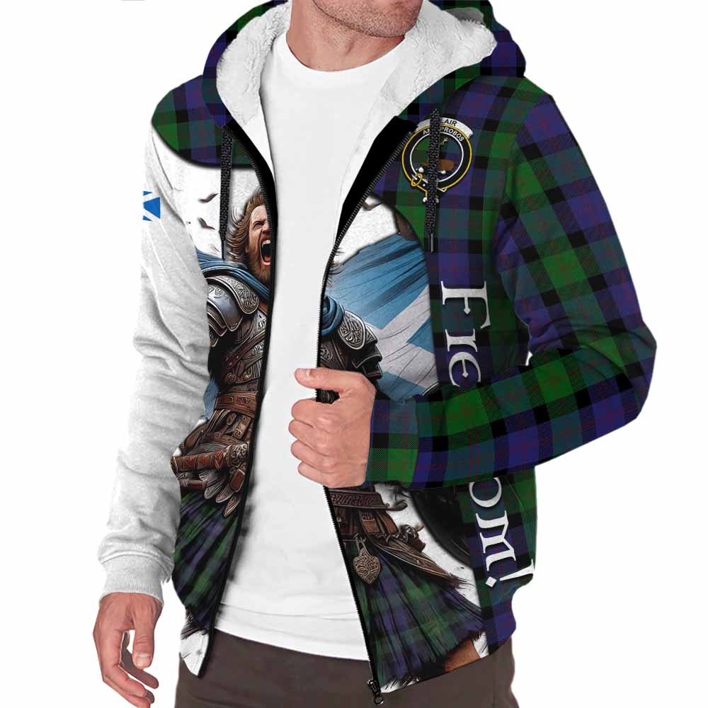 Tartan Vibes Clothing Blair Crest Tartan Sherpa Hoodie Inspired by the Freedom of Scottish Warrior