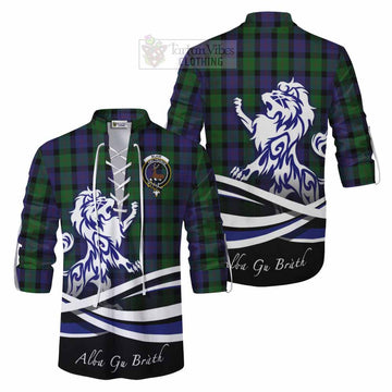 Blair Tartan Ghillie Kilt Shirt with Alba Gu Brath Regal Lion Emblem