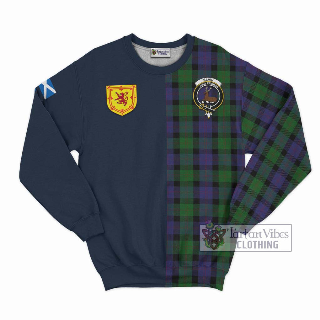 Tartan Vibes Clothing Blair Tartan Sweatshirt with Scottish Lion Royal Arm Half Style