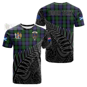 Blair Crest Tartan Cotton T-shirt with New Zealand Silver Fern Half Style