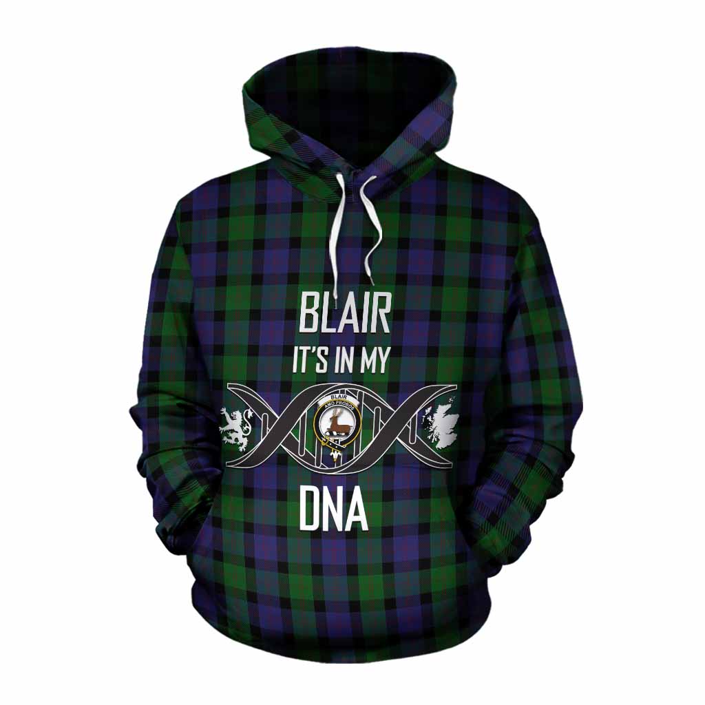 Tartan Vibes Clothing Blair Tartan Cotton Hoodie with Family Crest DNA In Me Style