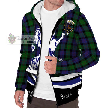 Blair Tartan Sherpa Hoodie with Alba Gu Brath Regal Lion Emblem