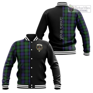 Blair Tartan Baseball Jacket with Family Crest and Half Of Me Style