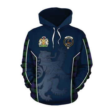 Blair Tartan Cotton Hoodie with Family Crest and Lion Rampant Vibes Sport Style