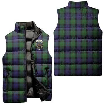 Blair Tartan Sleeveless Puffer Jacket with Family Crest