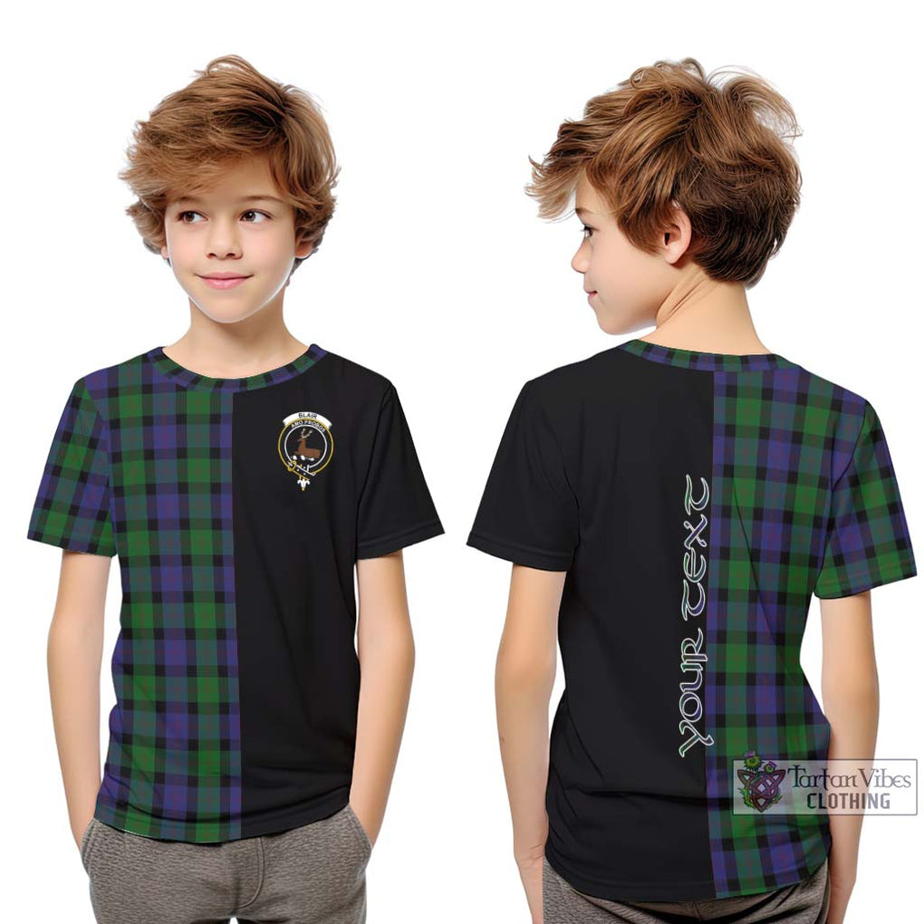 Blair Tartan Kid T-Shirt with Family Crest and Half Of Me Style Youth XL Size14 - Tartanvibesclothing Shop