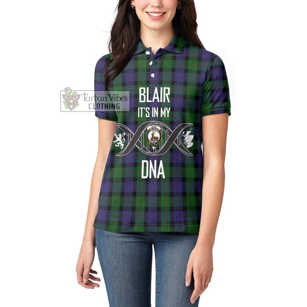 Blair Tartan Women's Polo Shirt with Family Crest DNA In Me Style Women - Tartanvibesclothing Shop