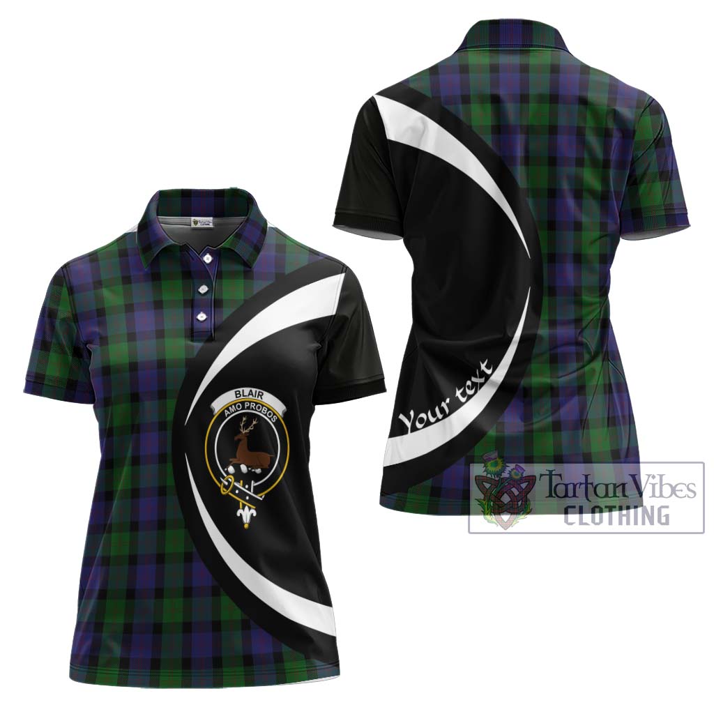 Tartan Vibes Clothing Blair Tartan Women's Polo Shirt with Family Crest Circle Style