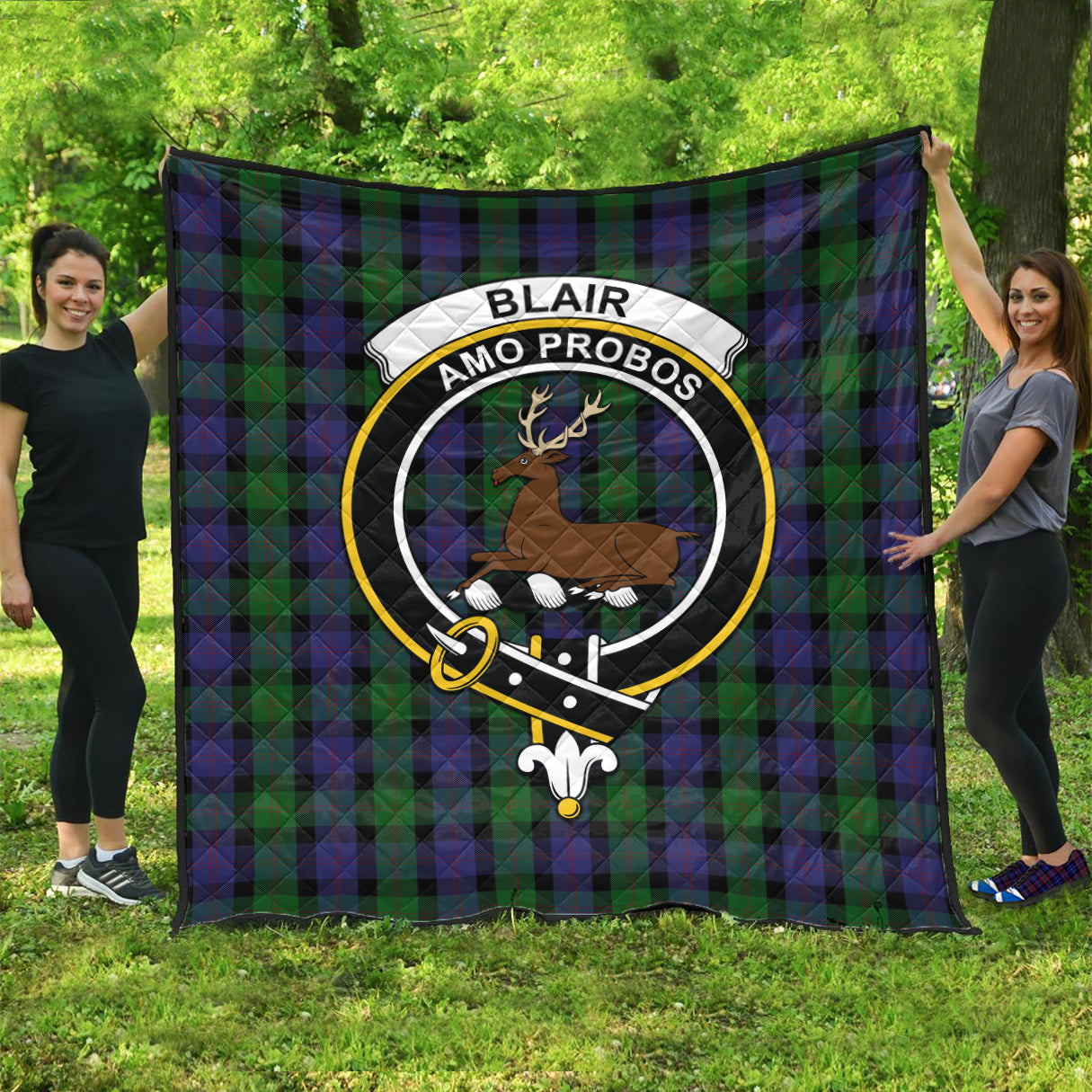 Blair Tartan Quilt with Family Crest - Tartanvibesclothing