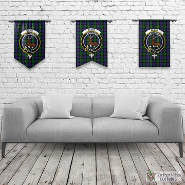 Blair Tartan Gonfalon, Tartan Banner with Family Crest