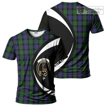 Blair Tartan T-Shirt with Family Crest Circle Style