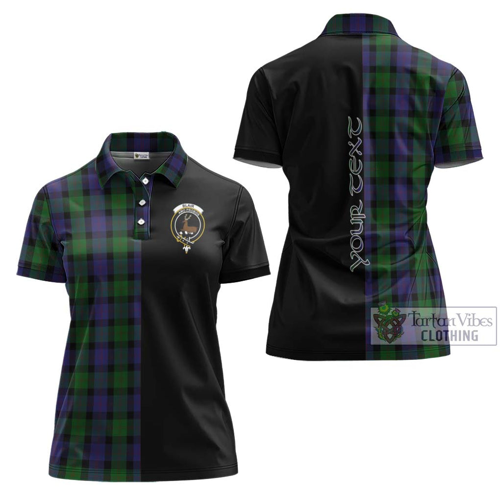 Blair Tartan Women's Polo Shirt with Family Crest and Half Of Me Style Women - Tartanvibesclothing Shop