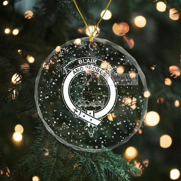 Blair Clan Crest Christmas Glass Ornament