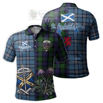 Blair Tartan Polo Shirt Happy St. Andrew's Day Half Tartan Style