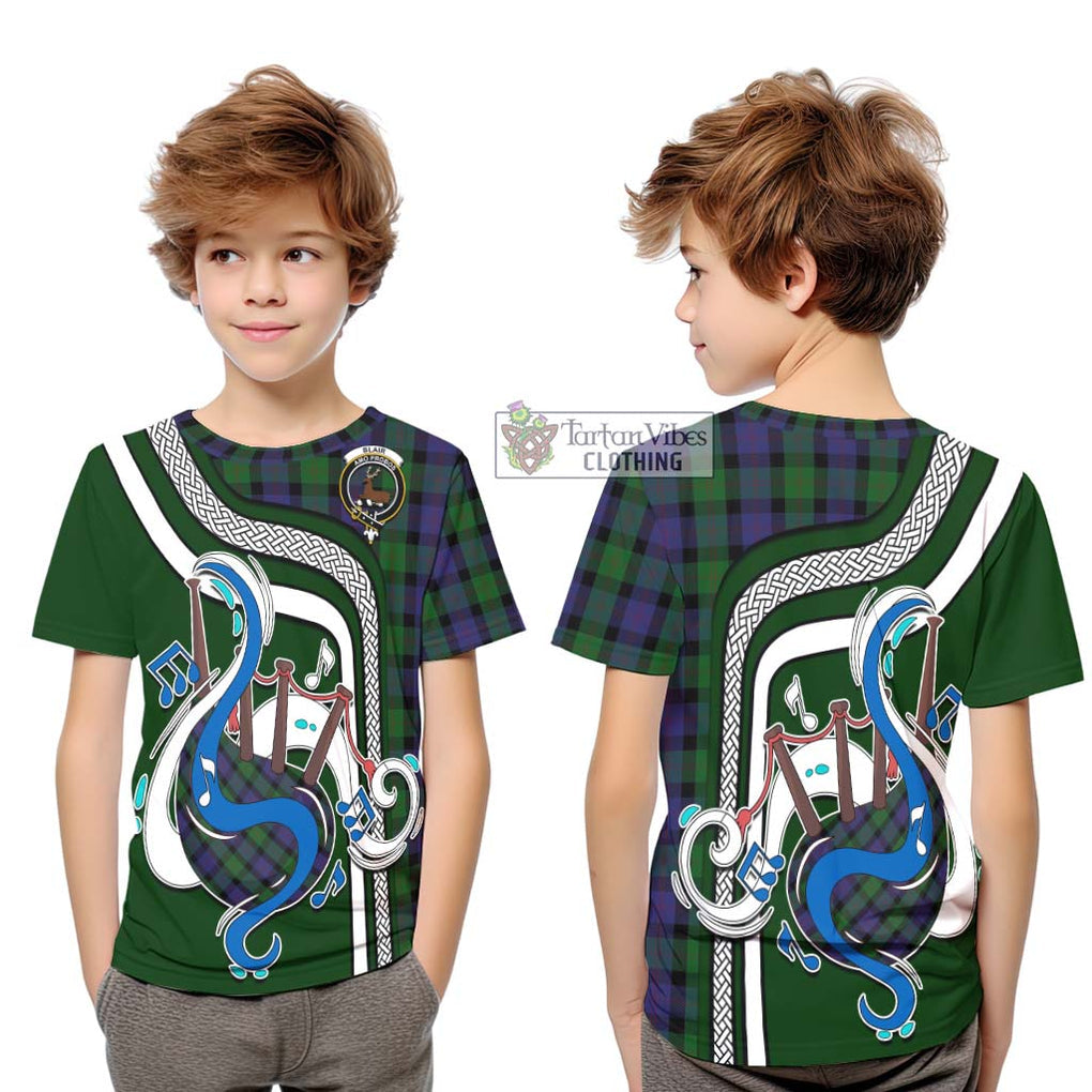 Tartan Vibes Clothing Blair Tartan Kid T-Shirt with Epic Bagpipe Style