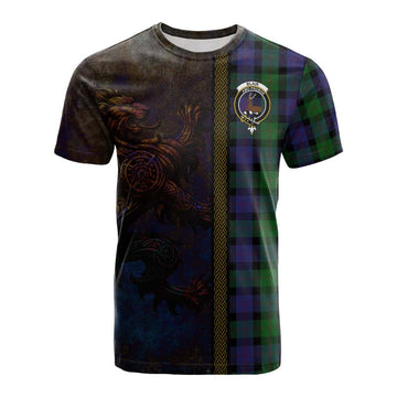 Blair Tartan Family Crest Cotton T-shirt Alba Gu Brath Be Brave Lion Ancient Style Kid's Shirt - Tartan Vibes Clothing