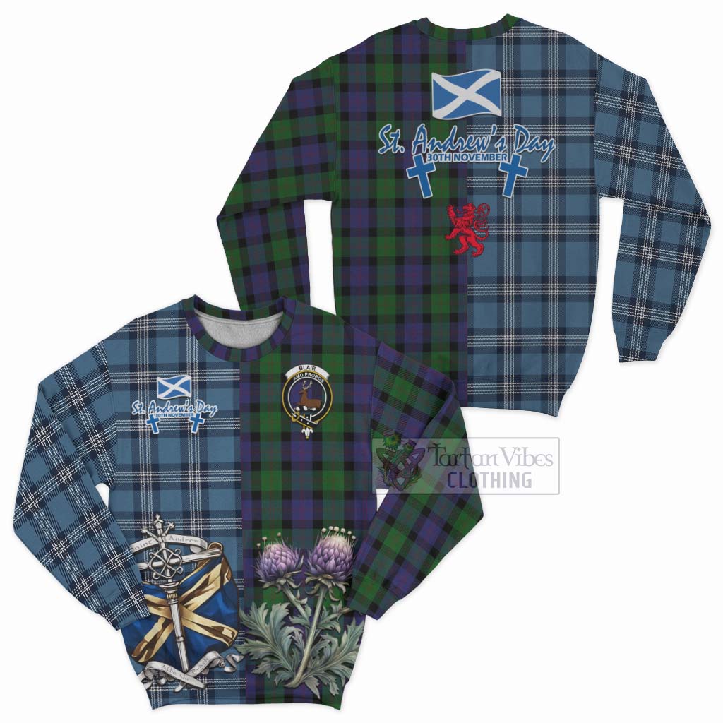 Tartan Vibes Clothing Blair Tartan Sweatshirt Happy St. Andrew's Day Half Tartan Style