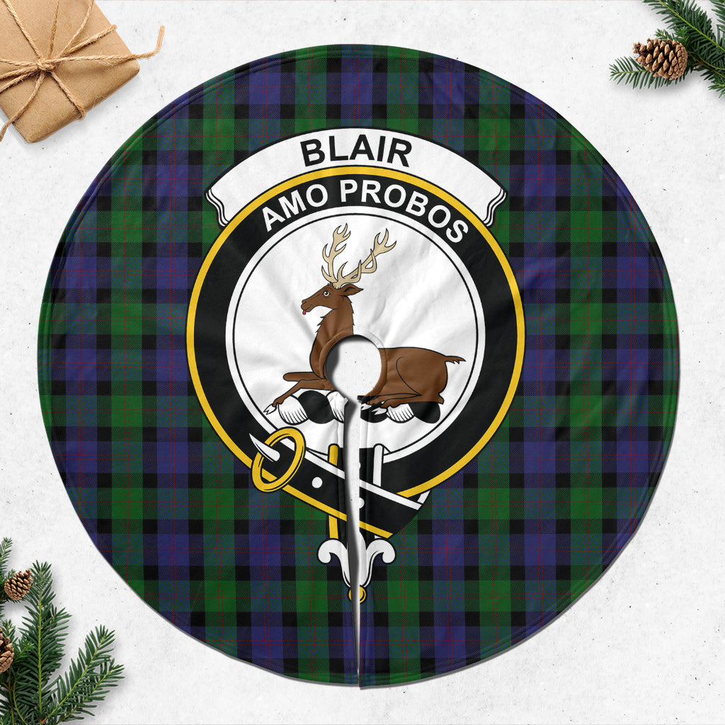 Blair Tartan Christmas Tree Skirt with Family Crest - Tartanvibesclothing