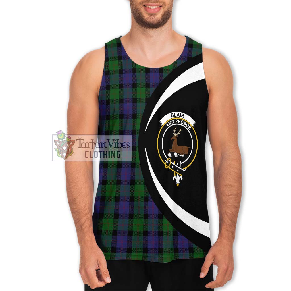 Blair Tartan Men's Tank Top with Family Crest Circle Style Men - Tartan Vibes Clothing