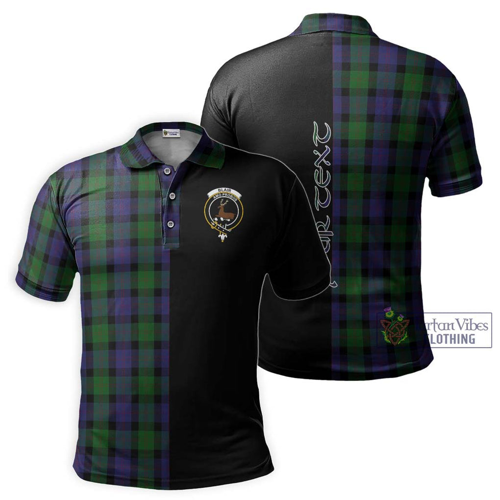 Blair Tartan Polo Shirt with Family Crest and Half Of Me Style Kid - Tartanvibesclothing Shop