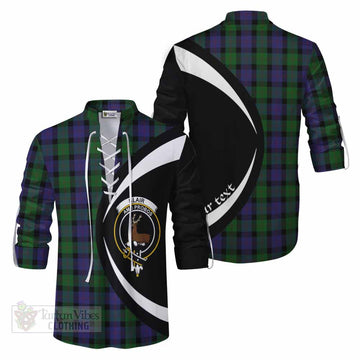 Blair Tartan Ghillie Kilt Shirt with Family Crest Circle Style