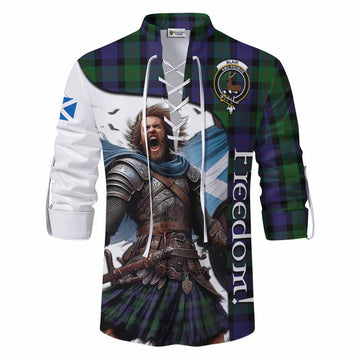 Blair Crest Tartan Ghillie Kilt Shirt Inspired by the Freedom of Scottish Warrior