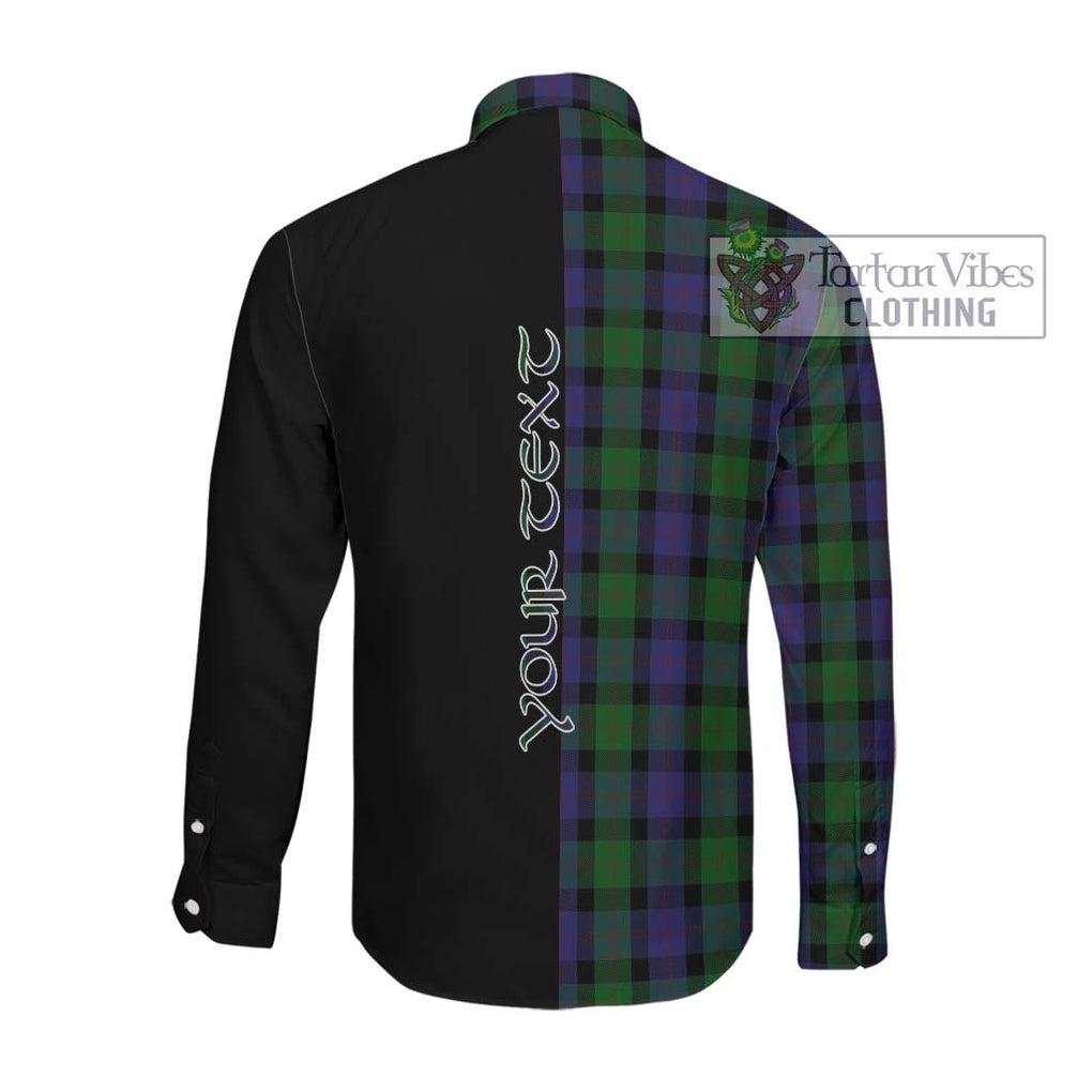 Blair Tartan Long Sleeve Button Shirt with Family Crest and Half Of Me Style Men's Shirt - Tartanvibesclothing Shop