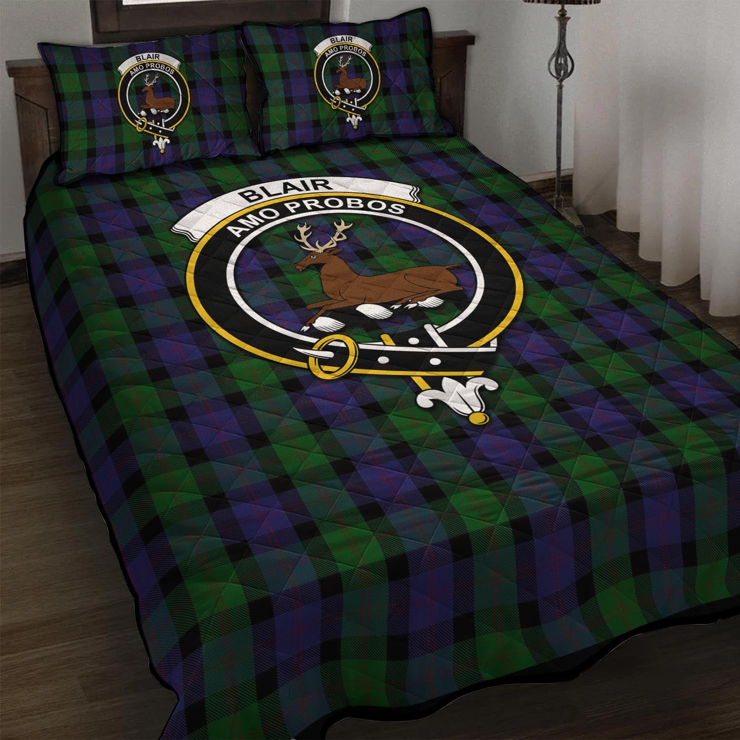 Blair Tartan Quilt Bed Set with Family Crest - Tartan Vibes Clothing