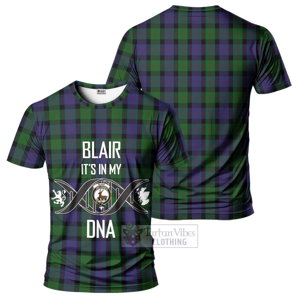 Blair Tartan T-Shirt with Family Crest DNA In Me Style - Tartan Vibes Clothing