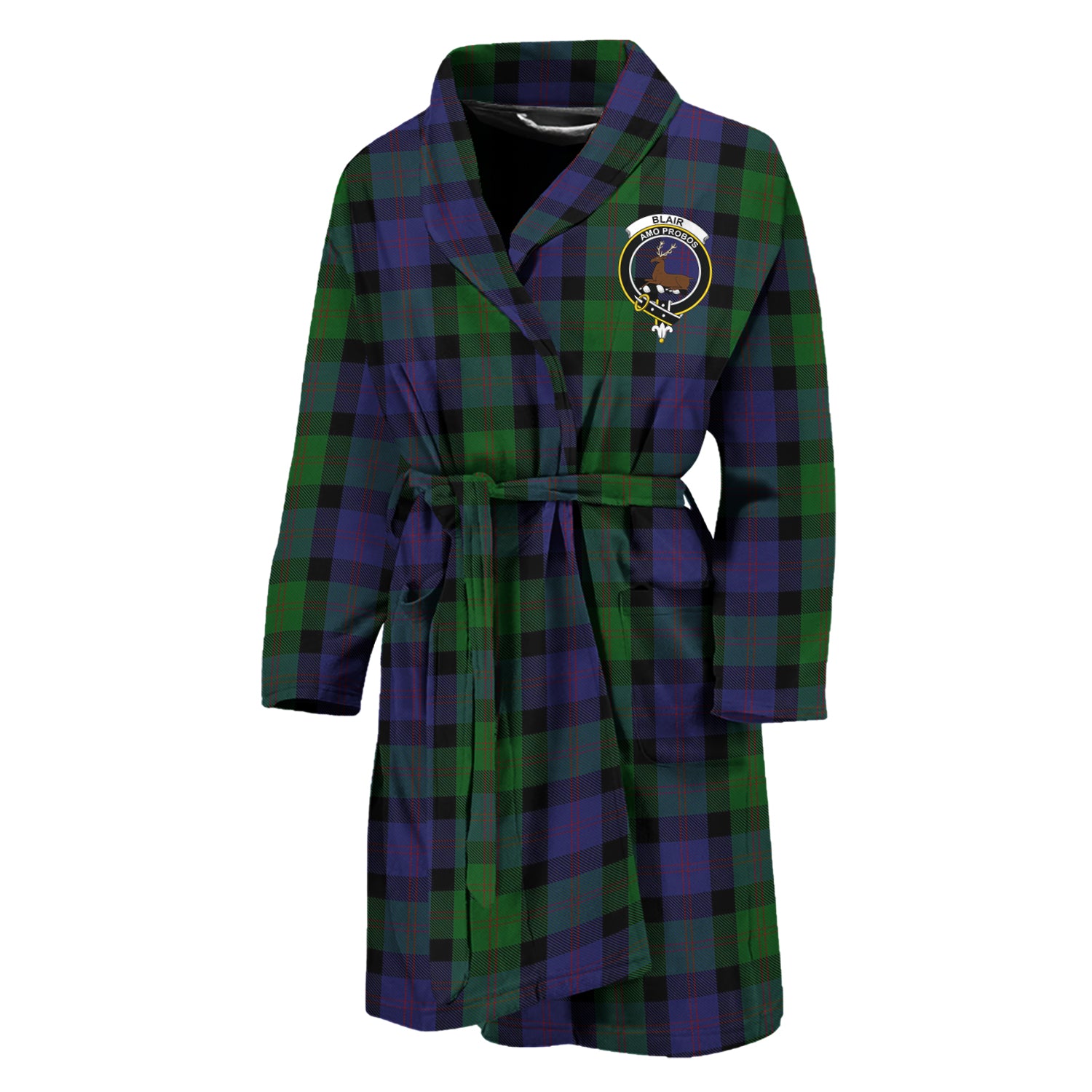 Blair Tartan Bathrobe with Family Crest Unisex M - Tartan Vibes Clothing