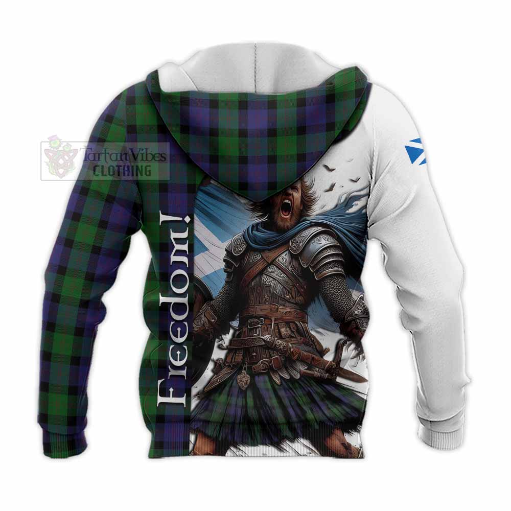 Tartan Vibes Clothing Blair Crest Tartan Knitted Hoodie Inspired by the Freedom of Scottish Warrior